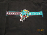 Detroit Vipers Minor Hockey Logo Black T Shirt Large Defunct IHL
