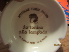 Da Tonino Alla Lampada Ceramic Ashtray From Rome Itala