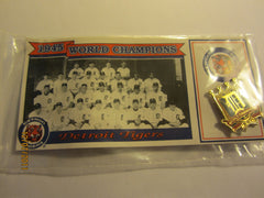 Detroit Tigers 1945 Team Photo Card & Pin Set 1999 Tiger Stadium Giveaway