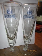 Olympia Beer Set Of 2 Vintage Pilsner Glasses