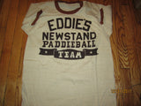 Eddie's Newstand Paddleball Team Vintage 70's Ringer T Shirt Large