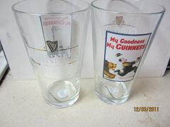 Guinness Vintage Ad Poster "Bear Chasing Man" Pint Glass