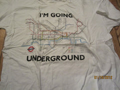 London Underground "I'm Going Undeground" Tube Map T Shirt XL Subway