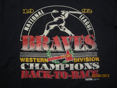 Atlanta Braves Vintage 1992 Western Division Champions T Shirt XL