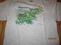 Slovenia Map Grey T Shirt Large Slovenija