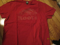 Roots Canada Classic Logo Red T Shirt Large