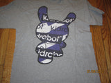 Kidrobot Purple & White Dunny Logo Grey T Shirt Large