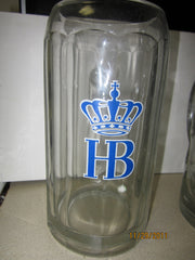 Hofbrau Logo 1 Liter German Glass Beer Stein