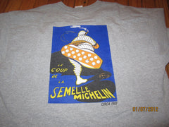 Michelin Tires 1905 Vintage Poster Grey T Shirt XL