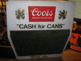 Coors Beer Vinatge 70's "Cash For Cans" Astroturf Counter Display