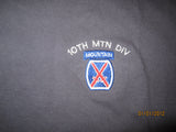 10th Mountain Division Embroidered Logo Grey T Shirt XXL