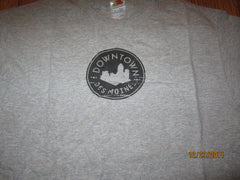 Des Moines Downtown Desmoines.Com Logo Grey T Shirt Large Iowa