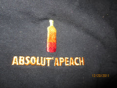 Absolut Apeach Embroidered Logo T Shirt Large