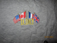 D-Day Normandie France Embroidered Logo T Shirt Large