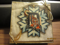 Detroit Tigers Logo Snowflake Christmas Ornament