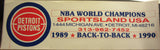 Detroit Pistons 1990 Back To Back NBA Champs Bumper Sticker