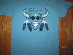 Yellowstone National Park Vintage Lite Blue T Shirt XL