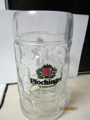 Plochinger Waldhornbrau 1 Liter German Glass Beer Stein
