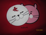 Ghostly International "Cat- Kabuki" Logo Red T Shirt Large