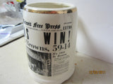 Detroit Lions Original 1957 NFL Champions Newspaper Headline Ceramic Stein