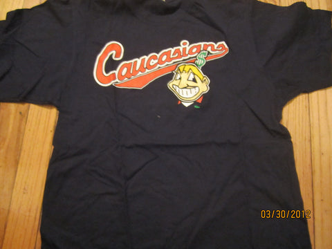 Lilmoxie — Cleveland Indians Caucasians Spoof Logo T Shirt Medium