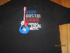 Austin Texas Keep Austin Weird Support Local Music T Shirt XL