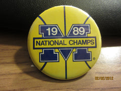 Michigan Basketball 1989 NCAA Champions 1 3/4 Inch Pin
