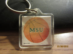 Michigan State Spartans Basketball Plastic Keychain