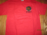 FDNY Sewn On Logo Red T Shirt Medium Fire Department New York