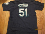 Seattle Mariners #51 Ichiro Navy T Shirt Kids XL