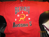 Detroit Red Wings Russian Five 5 T shirt XL