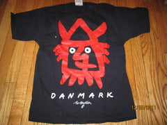 Denmark Large Viking Logo Navy T Shirt Medium