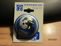 Detroit Lions Old Logo Round Plastic Pin New/Old Shelf Stock