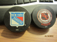 New York Rangers Logo Official Hockey Puck InGlasCo