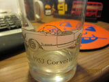 1953 Corvette Etched Logo 4 Inch Tall Glass