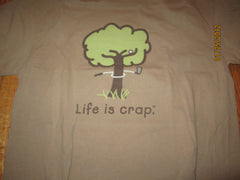 Life Is Crap Golf Club Wrapped Around Tree T Shirt Medium