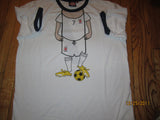 David Beckham England Cartoon UK T Shirt Large Hilarious