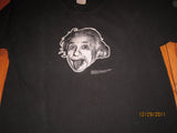Albert Einstein Funny Photo Black T Shirt Medium