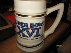 Super Bowl 16 Pontiac Silverdome Logo Ceramic Stein San Francisco 49ers