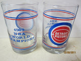 Detroit Pistons Set Of Two 1989 NBA Champions Glasses Bad Boys