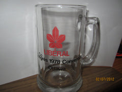 1978 Liberal Convention Ottawa Canada Glass Beer Stein