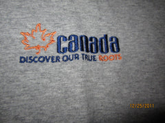 Roots Canada Discover Our True Roots Embroidered Logo T Shirt Large