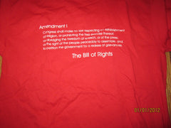 Bill Of Rights Red T Shirt Medium LBJ Quote