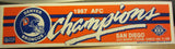 Denver Broncos 1987 AFC Champs Super Bowl Bumper Sticker