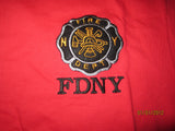 FDNY Sewn On Logo Red T Shirt Medium Fire Department New York New W/O Tag