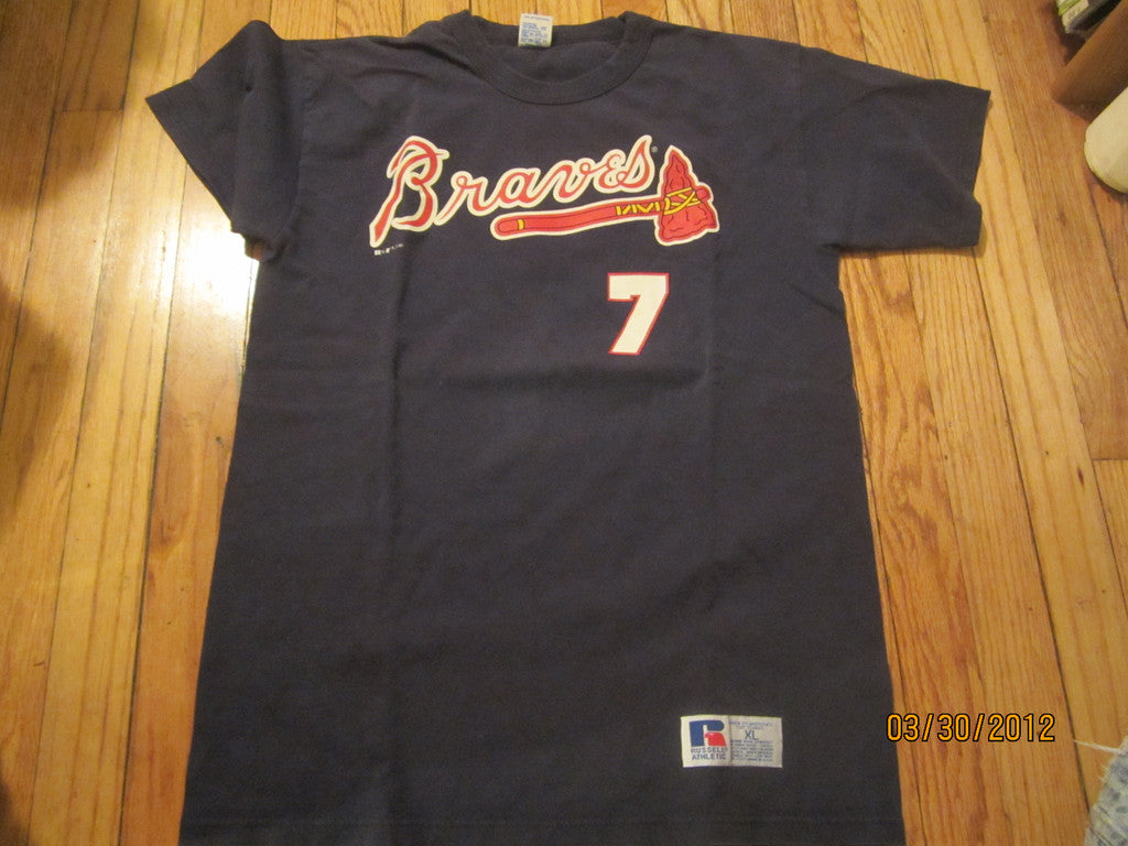 公式の店舗 T Lofton Kenny #7 Braves Atlanta — Lilmoxie Shirt XL Kids 応援グッズ
