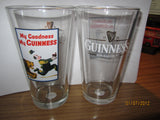 Guinness Bear Chasing Man Vintage Ad Poster Pint Glass Ireland Beer Stout Irish