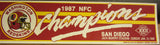 Washington Redskins 1987 NFC Champs Super Bowl Bumper Sticker