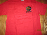 FDNY Sewn On Logo Red T Shirt Medium Fire Department New York New W/O Tag