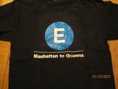 NYC Subway E Train Manhattan To Queens T Shirt Large